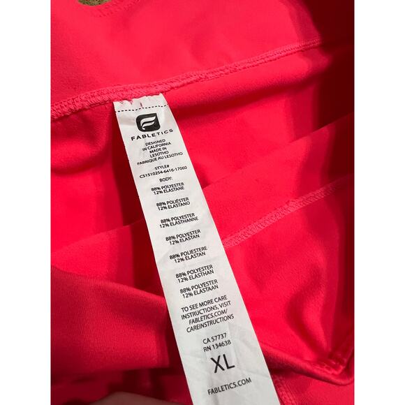 Fabletics Define PowerHold Mid-Rise Capri Cropped Leggings XL Neon Coral - Picture 8 of 9